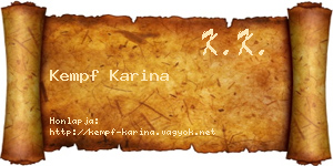 Kempf Karina névjegykártya